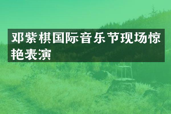 邓紫棋国际音乐节现场惊艳表演