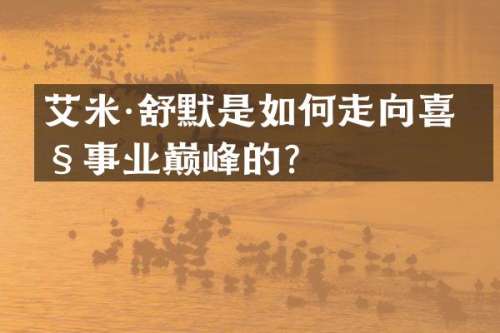 艾米·舒默是如何走向喜剧事业巅峰的？