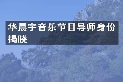 华晨宇音乐节目导师身份揭晓