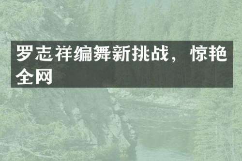 罗志祥编舞新挑战，惊艳全网