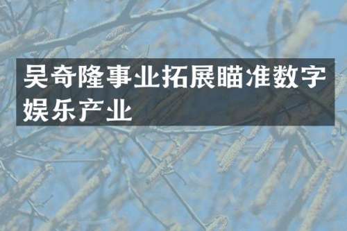 吴奇隆事业拓展瞄准数字娱乐产业