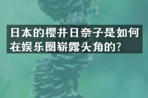 日本的樱井日奈子是如何在娱乐圈崭头角的？