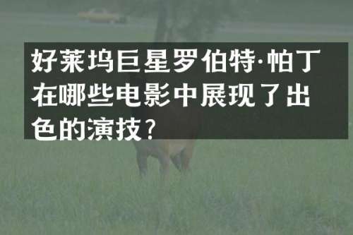 好莱坞巨星罗伯特·帕丁森在哪些电影中展现了出色的演技？