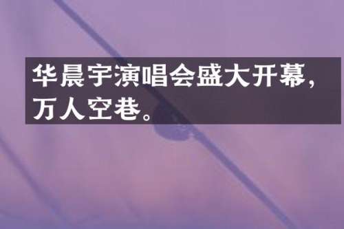 华晨宇演唱会盛大开幕，万人空巷。