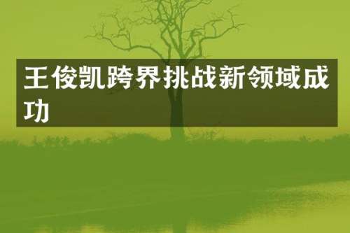 王俊凯跨界挑战新领域成功