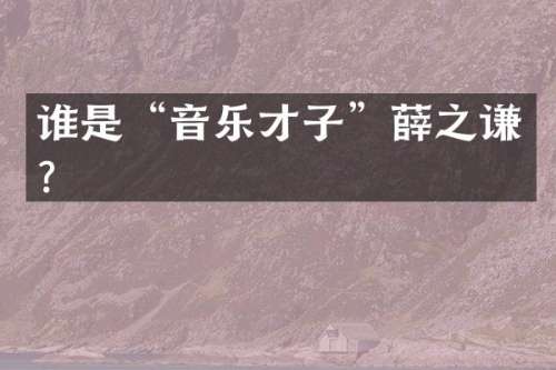 谁是“音乐才子”薛之谦？
