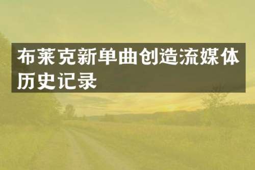布莱克新单曲创造流媒体历史记录