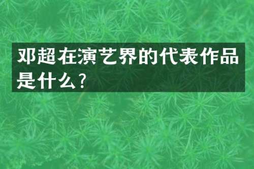 邓超在演艺界的代表作品是什么？