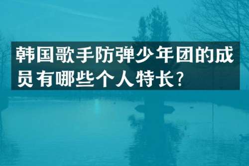 韩国歌手少年团的成员有哪些个人特长？