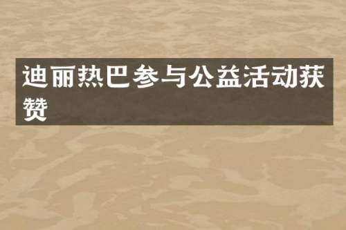 迪丽热巴参与公益活动获赞