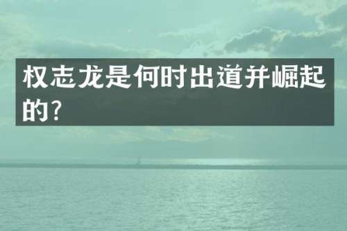 是何时出道并崛起的？