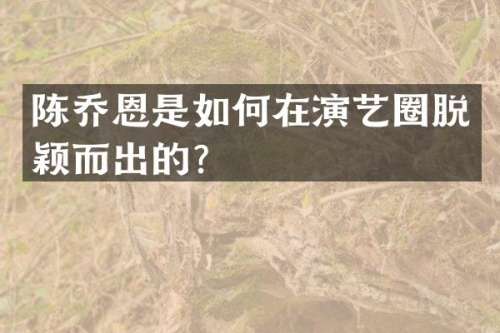 陈乔恩是如何在演艺圈脱颖而出的？