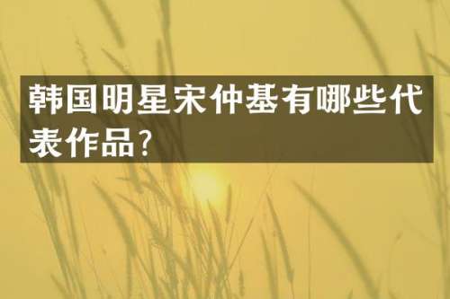 韩国明星宋仲基有哪些代表作品？