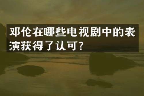在哪些电视剧中的表演获得了认可？