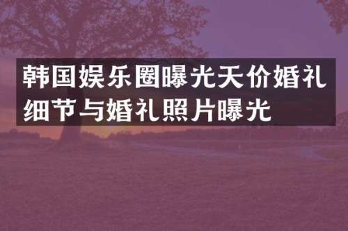 韩国娱乐圈曝光天价婚礼细节与婚礼照片曝光