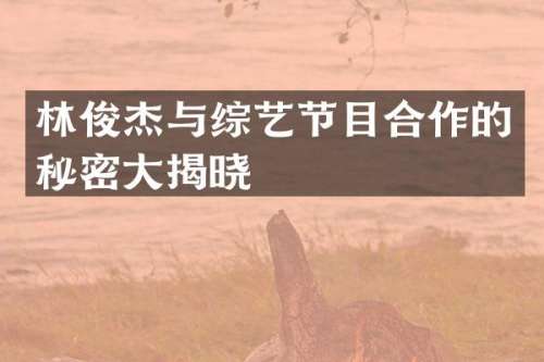 林俊杰与综艺节目合作的秘密大揭晓