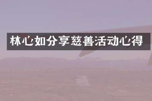 林心如分享慈善活动心得