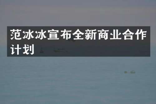 宣布全新商业合作计划
