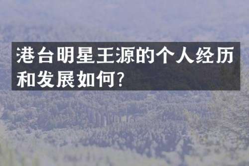 港台明星王源的个人经历和发展如何？