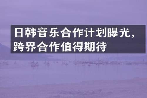 日韩音乐合作计划曝光，跨界合作值得期待