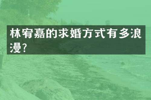 林宥嘉的求婚方式有多浪漫？