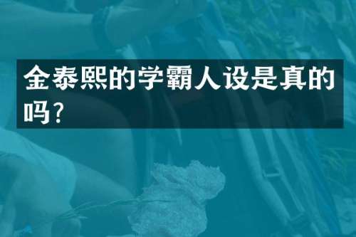 金泰熙的学霸人设是真的吗？