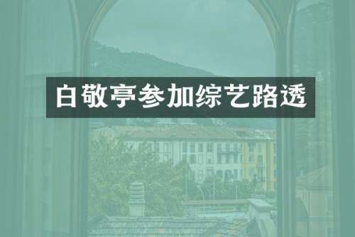 白敬亭参加综艺路透
