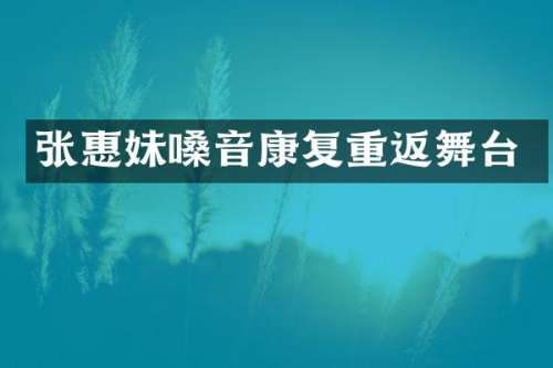 张惠妹嗓音康复重返舞台