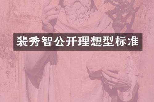 裴秀智公开理想型标准