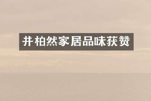 井柏然家居品味获赞