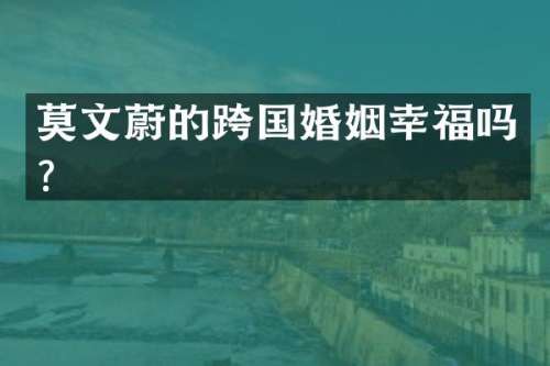 莫文蔚的跨国婚姻幸福吗？